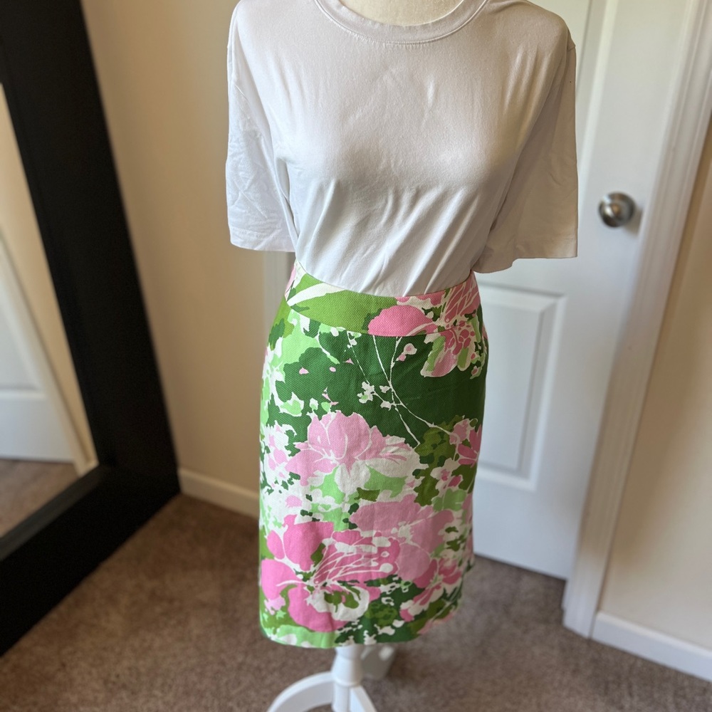 Vintage Talbots print pencil skirt